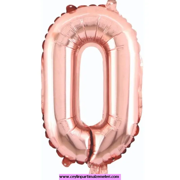 0 Rakam Rose Folyo Balon